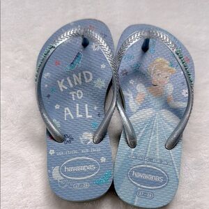 Havaianas Kids Blue and Silver Flip Flops